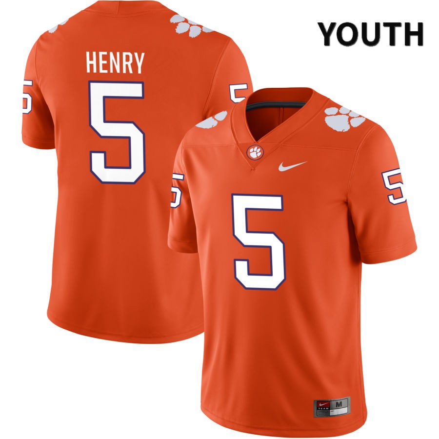 Youth Clemson Tigers K.J. Henry #5 College Orange NIL 2022 NCAA Authentic Jersey Black Friday KUI48N8N